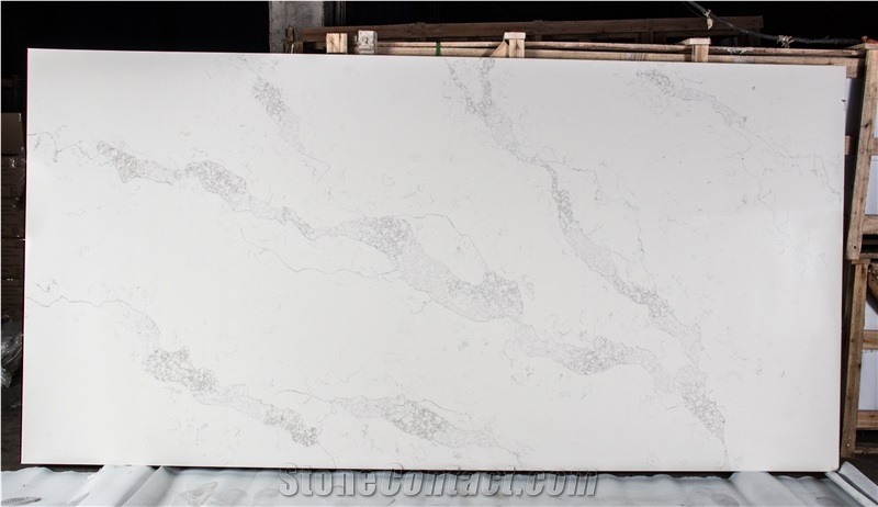 V163 White Quartz with Marble Vein , Quartz Tiles & Slabs , Floor Covering Tiles, Quartz Wall Covering Tiles,Quartz Skirting